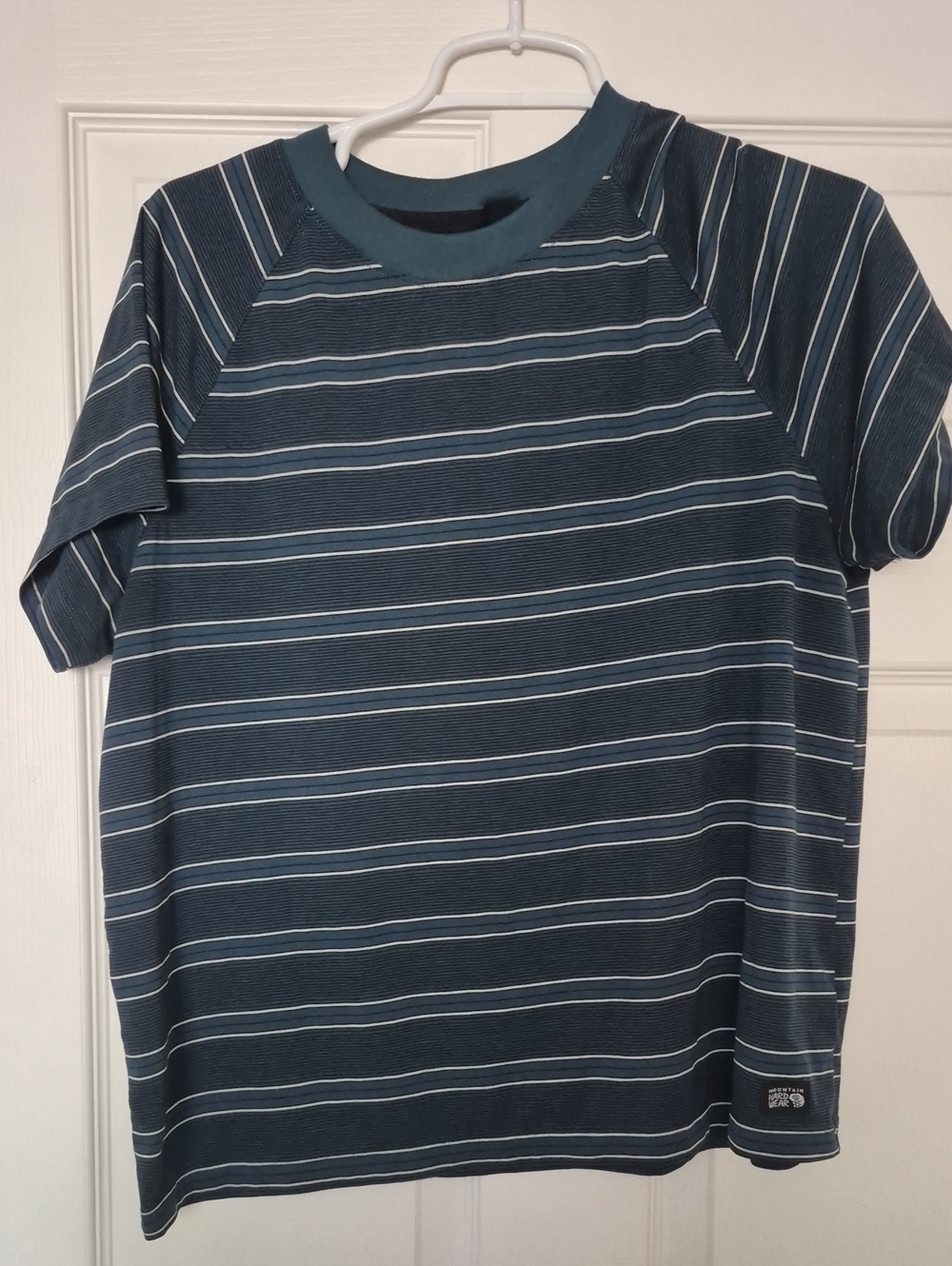 Mountain Hardwear Black and Blue Striped Tee